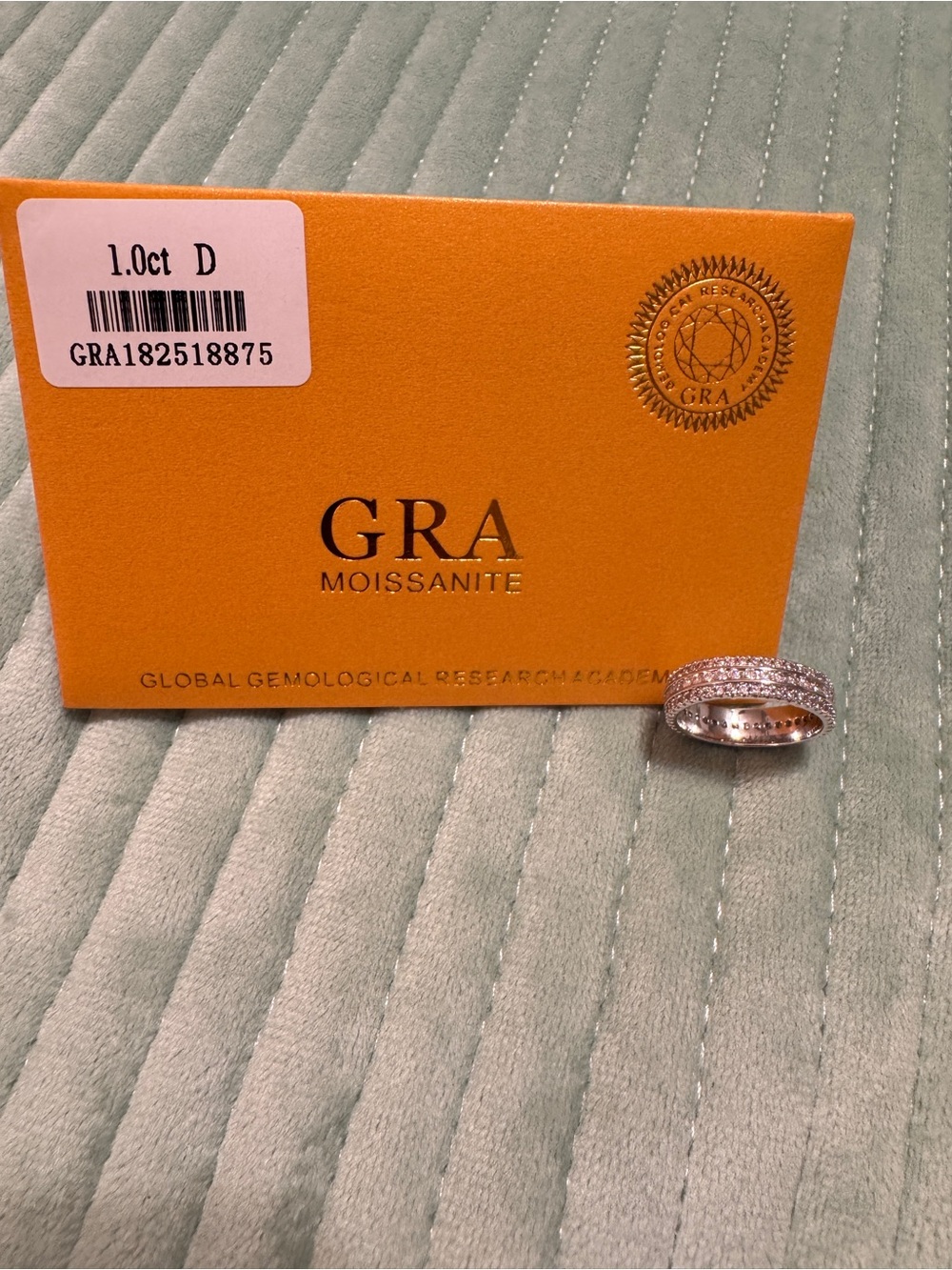 GRA Moissanite Women's Pavé Ring in Silver